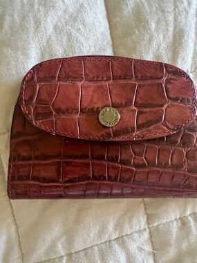 Adrienne Vittadini Red Croc-Embossed Snap Wallet